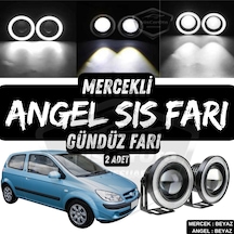 Hyundai Getz 2002 2011 Uyumlu Üniversal Mercekli Angel Sis Farı Metal Su Geçirmez 76 Mm Beyaz Gündüz Farı Angel Sis Farı 58099413