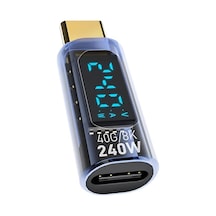 Polham 8k Hdmi, 40gpbs Ve 240w Süper Hızlı Dişi Type C To Erkek Type C Şarj, Data Ve Hdmi Çevirici Adaptör