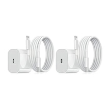 İphone Şarj Cihazı - Hızlı Şarj Cihazı - Adaptör + Kablo 20w Usb-c 2 Adet