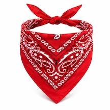 Geesglobal Kırmızı Kovboy Fuları Çocuk Bandana Western Desenli Boyun Fuları Çr