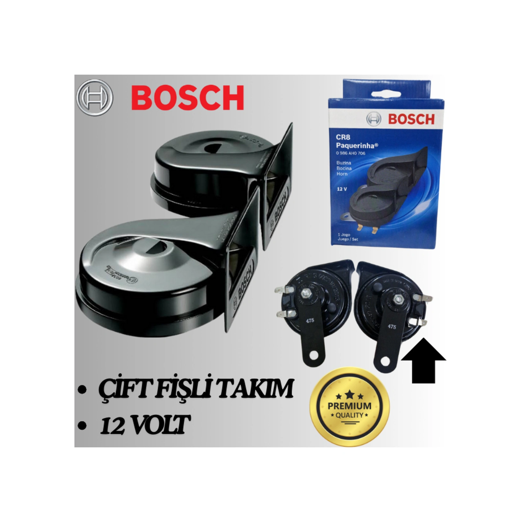 Citroen Berlingo 2009 Bosch Dadat Korna Seti 12v Performans Ürünü Çift Fişli