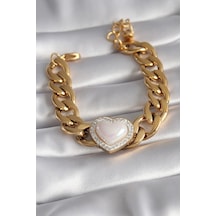 316l Çelik Gold Renk Pembe 3d Kalp Model Zirkon Taşlı Kadın Bileklik Eb-53-vice/ 1395 2493 Çok Renkli 69999025
