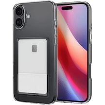 Newface Apple İphone 16 Plus Kılıf Kart Şeffaf Silikon - Şeffaf
