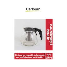Özel Üretim Şeffaf Şık Tasarım Demleme Süresi Hızlandıran Cam Süzgeçli Demlik 1.1 Litre Çok Renkli