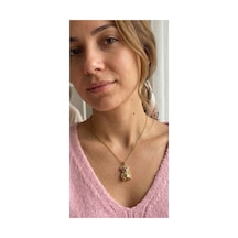 Lunarie Zirkon Taşlı Ayıcık Kolye 14k Gold Kaplama Kararmaz Çelik Altın