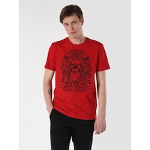 Colin'S Regular Fit Bisiklet Yaka Baskılı Kırmızı Erkek Kısa Kol Tişört Cl1062678_Q1.V1_Red