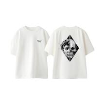 Thewert Sculpture And Skeleton Tasarım Sırt Baskılı Pamuk Beyaz Oversize T-shirt