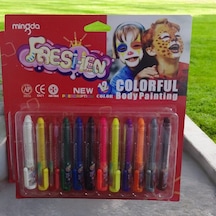 Vıp Palyaço Yüz Boyası 12 Lı Kalem Yüz Boyama Seti 12 Colorful Bordy Painting Kostüm Aksesuarları Tüm Yaşlar