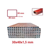 30x40x1.5mm Profil Astar Kırmızı Boyalı 2 Metre