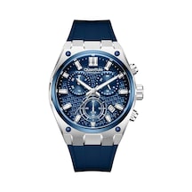 Quantum Hng1237.399 Quartz Kronograf Silikon Lacivert 10 Atm 44 Mm Erkek Kol Saati Gri