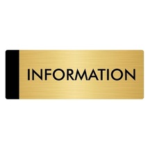 Metal Yönlendirme Levhası, Departman Kapı Isimliği Information 7x20 Cm Altın Renk