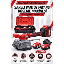 21v 4ah Şarjlı Vantuzlu Titreşimli Fayans Döşeme Makinesi 2 Bataryalı, Çantalı, 10000 Rpm Kırmızı