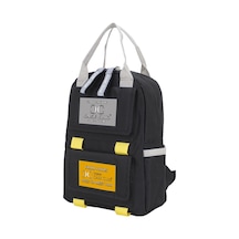 Case Club Okul Çantası Unisex Su Geçirmez Kumaş Yandan Cepli Siyah
