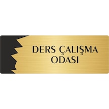 Metal Departman Kapı İsimliği, Yönlendirme Levhası Ders Çalışma Odası 5x20 Cm Altın Renk