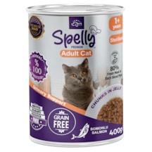 Spelly Kısırlaştırılmış Somonlu Yetişkin Kedi Maması Konservesi 24 x 400 G