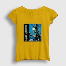 Presmono Kadın Fear Of The Dark Iron Maiden T-shirt Sarı