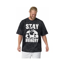 Arnold Stay Hungry Fitness Bodybuilding Sporcu Gym Baskılı Unisex Siyah