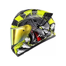 Gıvı 50.x Wıld Mat Siyah-neon Sarı Kask Sarı Vizör Neon Sarı