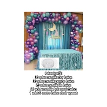 100lü Deniz Kızı Konsept Metalik Balon Ve Balon Zinciri (30 Mor,3