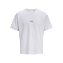 Jack & Jones Breeze Front Print Erkek Beyaz Tişört 12298989-bw