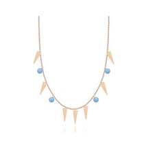 Diamond Line-Gülaylar - Pembe Altın 14 Ayar Firuze Taş Kolye N11.24979