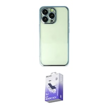 İeg Apple iPhone Uyumlu 14 Pro Max Kılıf Vadi Minimal - Siyah Bilvis 5in1 5d Magic Hayalet Cam Ekran Koruyucu Gümüş