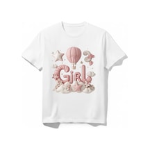 Urbantrendstore Girls Unisex Kız Çocuk Bisiklet Yuvarlak Yaka Basic Kısa Kollu %100 Pamuk Tişört Beyaz