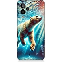 General Mobile Gm 24 Pro Uyumlu Suda Dans Eden Ayı Desenli Silikon Kılıf Çok Renkli