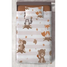 Bebek Ve Çocuk Odası Sevimli Hayvanlar 2 Desenli İsim Yazdırılabilir 2 Parça Yatak Örtüsü Seti-20s