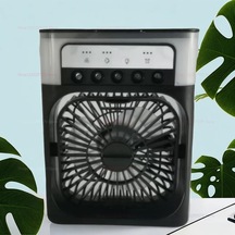 Goldenqian Taşınabilir Nemlendirici Fan Klimalar Usb Elektrikli Fan Led Gece Lambası Su Sisi Eğlenceli 3 In 1 Hava Soğutucu Masaüstü Sprey Fan Black