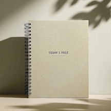 Fark Tanıtım Tarihsiz 6 Aylık Günlük Planlayıcı Spiralli Sert Kapaklı Organizer Not Defteri 204 Sayfa 22 X 28,5 Cm Açık Gri