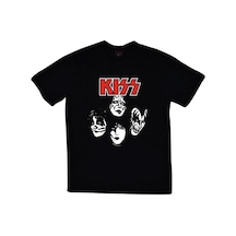 Siyah Kiss Baskılı T-shirt SIYAH