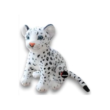 Sevimli Kaplan Leopar Peluş Oyuncak 30 Cm Hediyelik Uyku Arkadaşı Beyaz