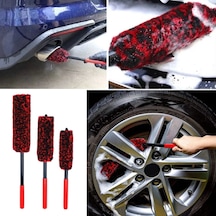 3lü Bükülebilen Peluş Detaylı Temizlik İçin Oto Jant, Egzos Temizleme Fırçası Bx40 Standart