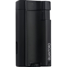 Quantoro Çift Torch Pürmüz Siyah Metal Puro Çakmağı - Trz1078