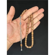 Sevgiliye Özel Hediye Sıkma Kehribar Tesbih Krem Renkli Kapsül Kesim 11mmx8mm H-1623.