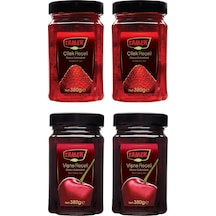 Tamek Geleneksel Reçel 380 Gr Vişne Ve Çilek 4 Lü Karma Paket