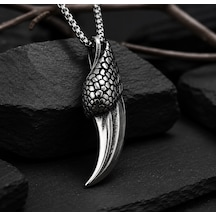 Paslanmaz Çelik Eagle Claw Kartal Pençesi Kolye Antik Gümüş