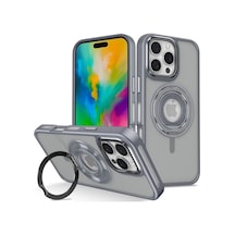 Joko Apple iPhone Uyumlu   16 Pro Banza Magsafe Standlı Kapak - Titan Gri Düz Renkli