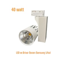 Ledli Ray Spot Beyaz Kasa 40 Watt Günışığı 3000 K