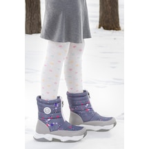 Kiko Kids Mars Fermuarlı Kız Çocuk Kar Botu Füme - Fuşya Füme - Fuşya