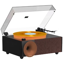 Fennessy İ5s Bluetooth Hoparlörlü 45w Hi-fi Işıklı Retro Pikap Plakçalar Turntable, Kahverengi