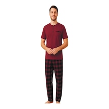 Erdem Erkek Yazlık Pijama Takımı Dfnyzl Bordo