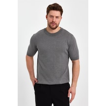 Cool Tarz Füme Erkek Yarım Balıkçı Düz Triko T-shirt-trz19129r14s Füme Füme