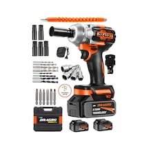 Dragro Alman 450NM DRG-598VF 20 AH Kömürsüz Çift Bataryalı Somun Sökme Sıkma Makinesi 32 Parça Full Setli Turuncu