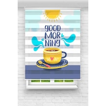 Perdecizade Enxboy Good Morning Dijital Baskılı Zebra Perde-cocuk Odası-stor Perde Renkli