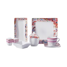 Korkmaz A8568 Link Collection 28 Parça Kare Kahvaltı Takımı Çok Renkli