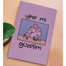 Bk Gift Sert Kapaklı Lila Lastikli Defter , Arkadaşa Hediye, Yeni İş Hediyesi, Doğum Günü Hediyesi-6 Çok Renkli