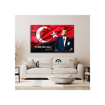 Atatürk Ve Bayrak Cam Tablo, 72 X 48, Exela20142 -