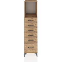 Kronos Dolap Tek Raflı 6 Çekmeceli 44x59x182 Çam-çam Atlas Çam